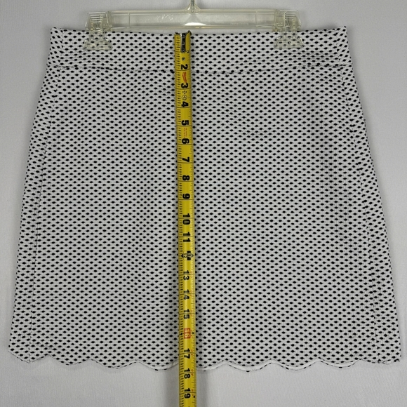 LOFT Womens Black & White Polka Dot Scalloped Hem Skirt Career Size 6 - Picture 11 of 13